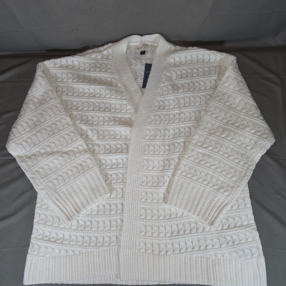 Universal Thread Cream Cable Knit Open Front Cardigan Sweater 1X/2X NEW